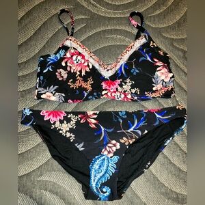 Seafolly Water Garden 2 Piece‎ Bikini Sz 10 Bottom 14DD Top